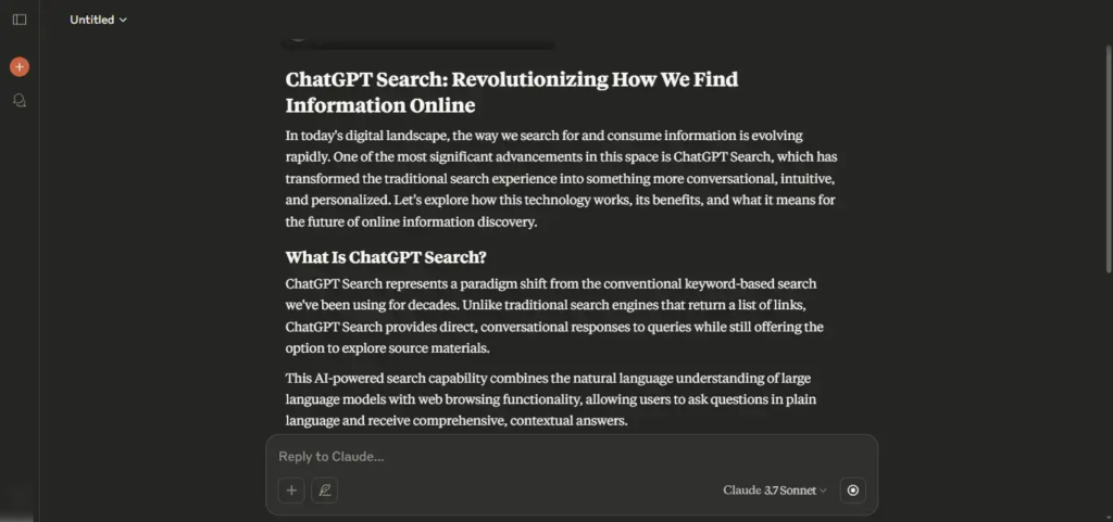 using claude ai for blog post
