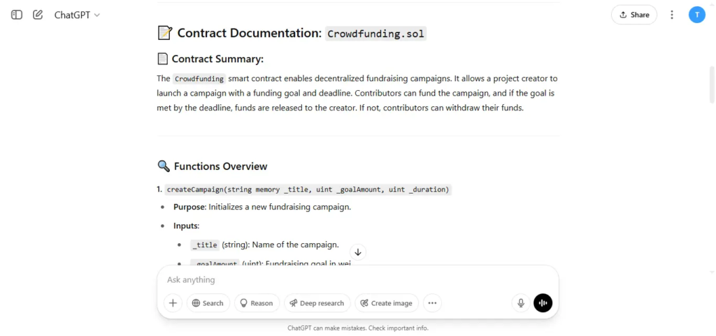 ChatGPT Prompts For Web3 Developers
