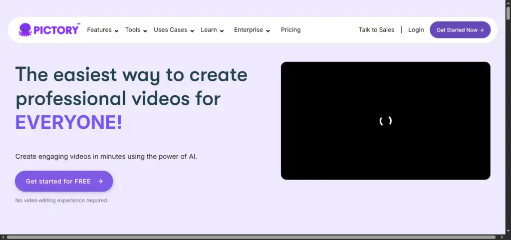 pictory ai homepage