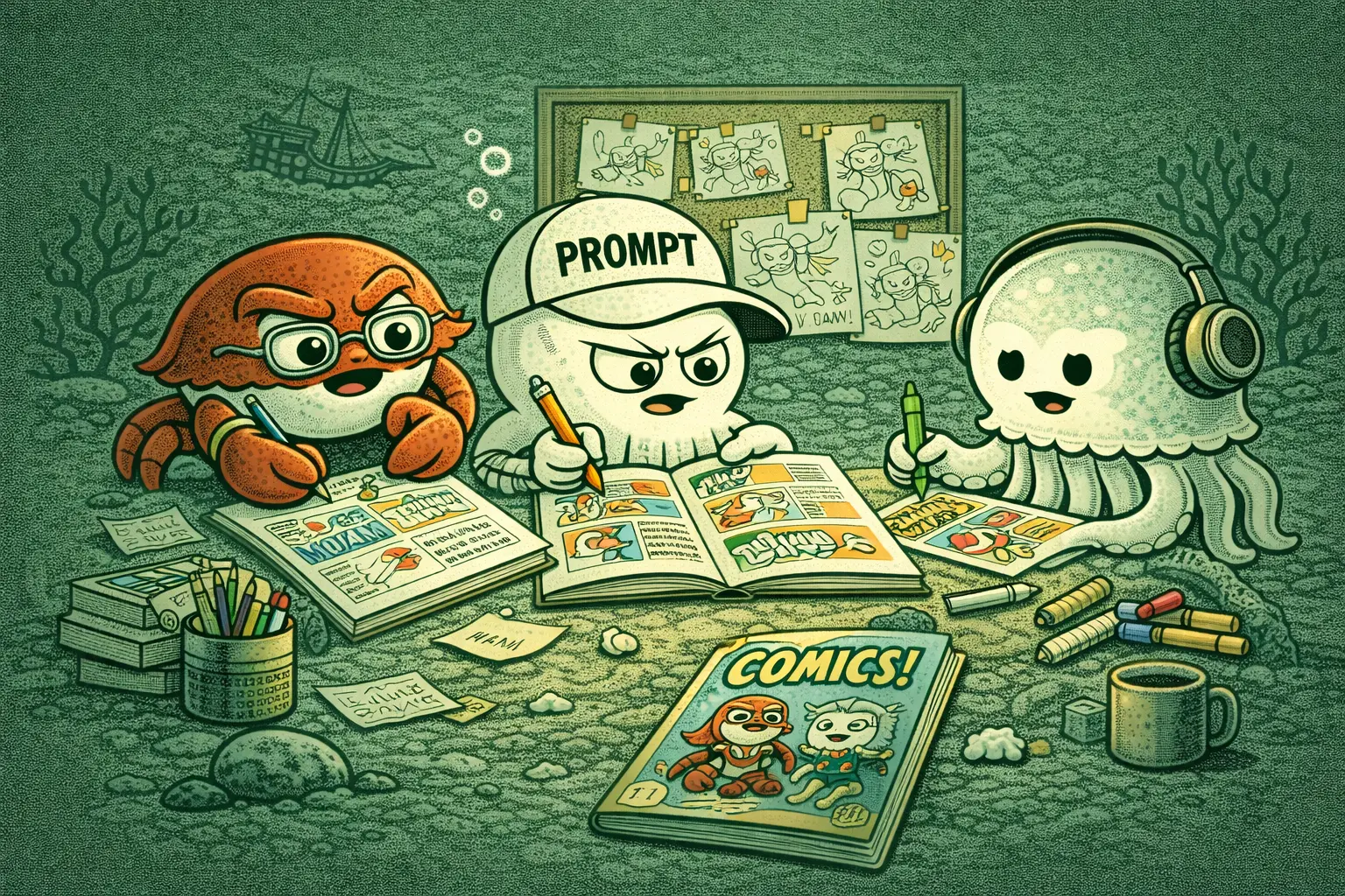 comic book creatyors prompts