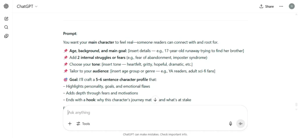 Prompts for Storytellers